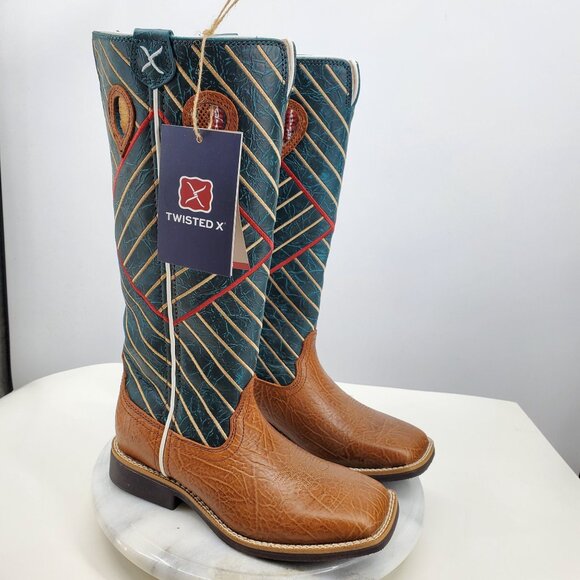 NWT Twisted X Kids Buckaroo Bull Hide Stovepipe Youth Cowboy Boots Size 2